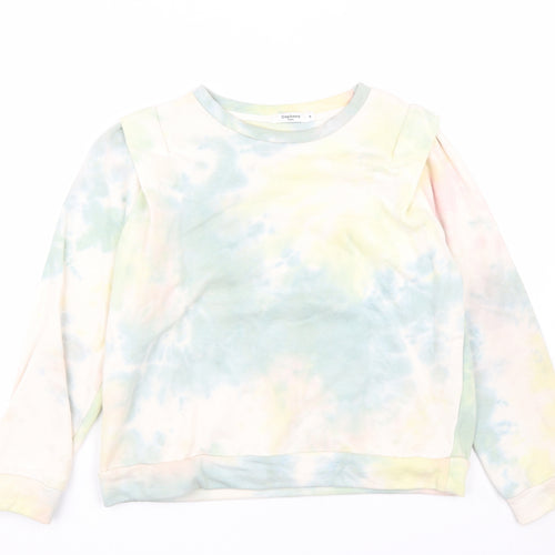 daphnea Womens Multicoloured Geometric Cotton Pullover Sweatshirt Size S
