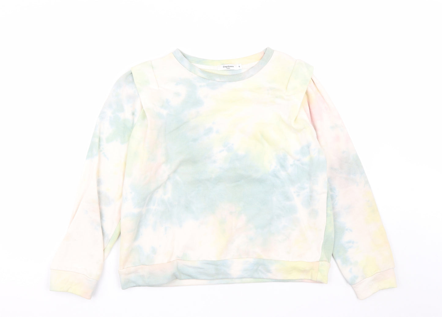 daphnea Womens Multicoloured Geometric Cotton Pullover Sweatshirt Size S