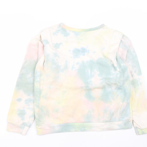 daphnea Womens Multicoloured Geometric Cotton Pullover Sweatshirt Size S