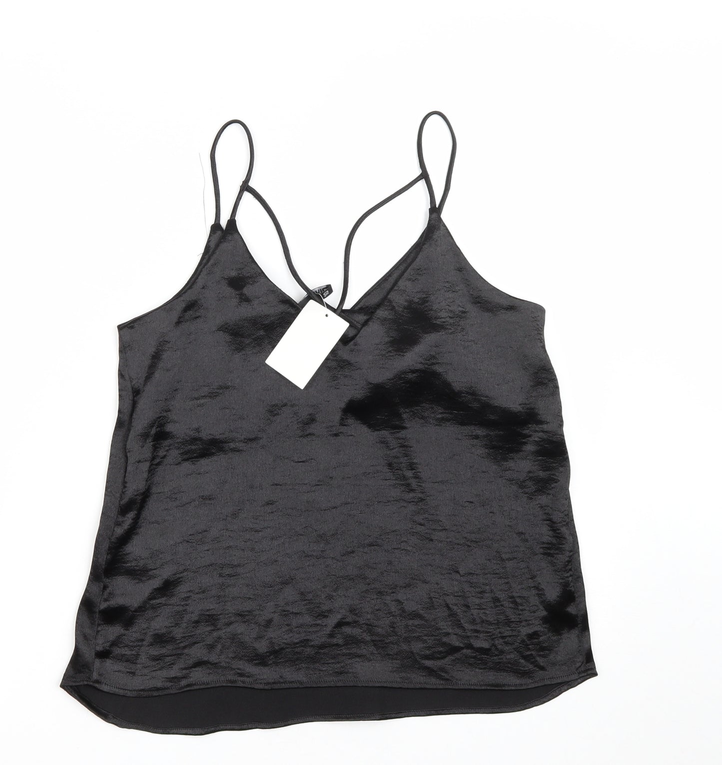 H&M Womens Black  Polyester Camisole Tank Size 10 V-Neck