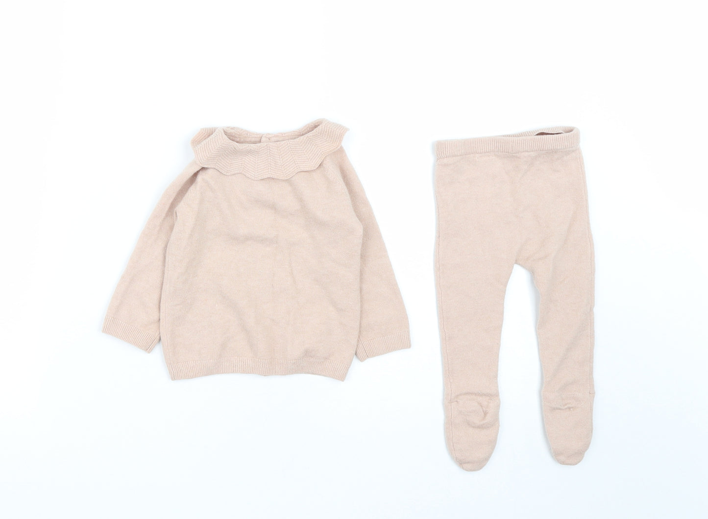F&F Girls Brown  Viscose Trousers Outfit/Set Size 3-6 Months  Button - Mrs Hinch