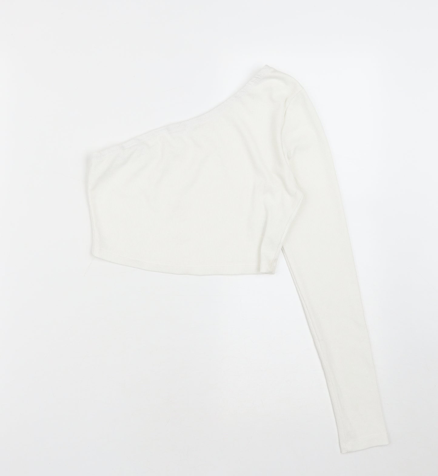 SheIn Girls White  Polyester Cropped Casual Size 12-13 Years One Shoulder