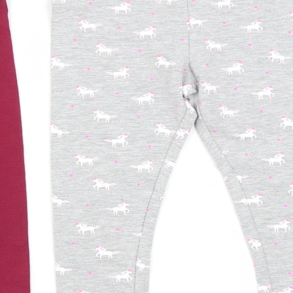 Primark Girls Pink  Cotton Dress Pants Trousers Size 3-4 Years  Regular  - Unicorn Print