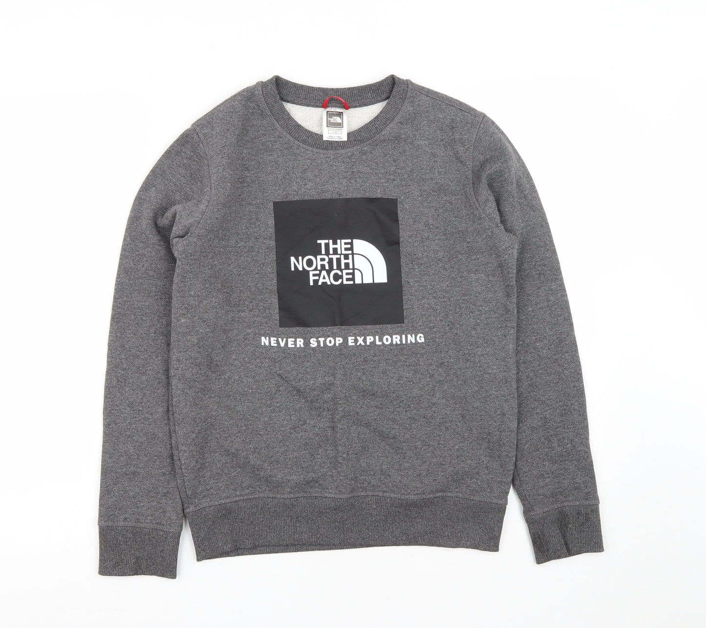 The North Face Boys Grey  Cotton Pullover Sweatshirt Size L  Lace Up