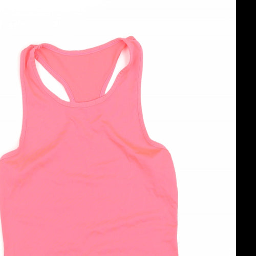 Dunnes Stores Girls Pink  Polyester Basic Tank Size 9-10 Years Round Neck