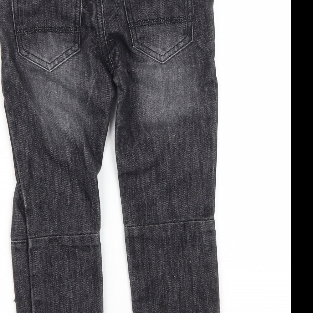 Primark Boys Black  Cotton Straight Jeans Size 5-6 Years  Regular Drawstring