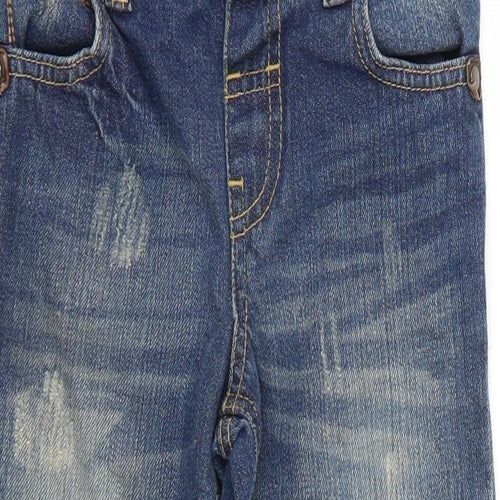 F&F Boys Blue  Cotton Straight Jeans Size 5-6 Years  Regular Button