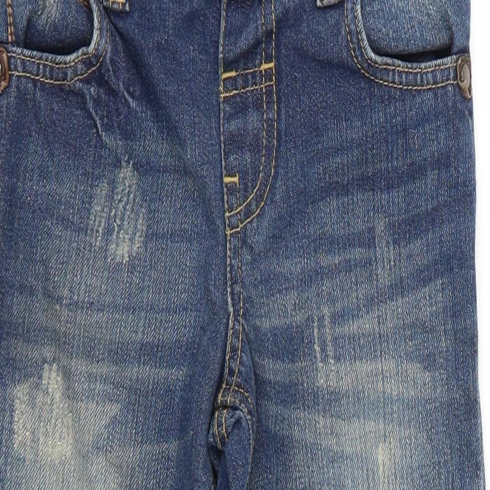 F&F Boys Blue  Cotton Straight Jeans Size 5-6 Years  Regular Button