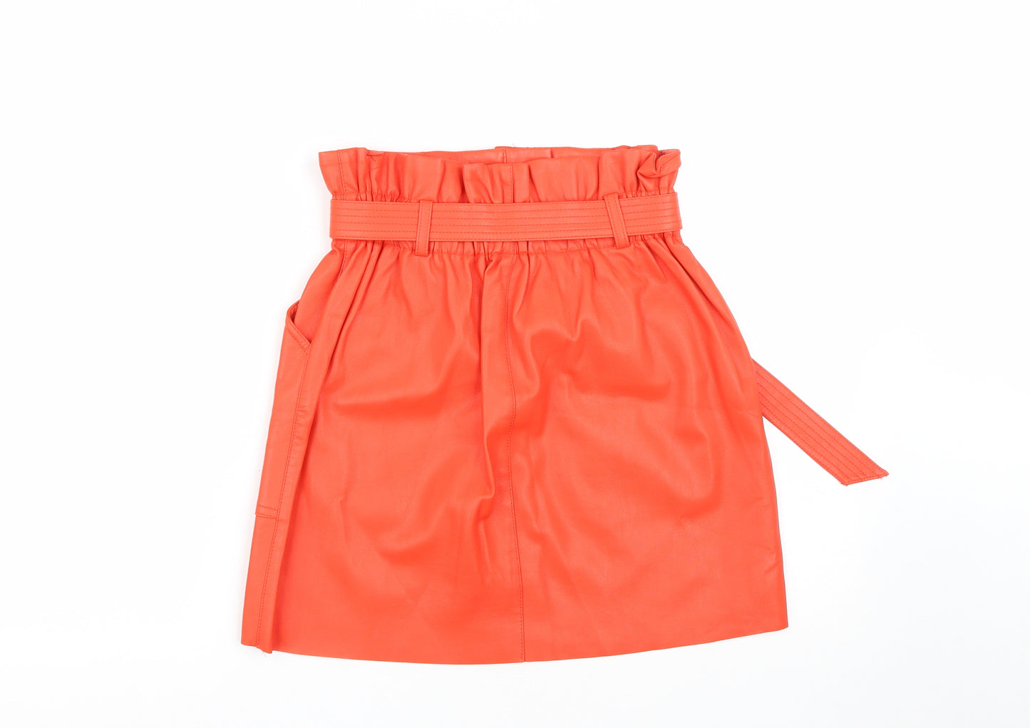 River Island Womens Orange  Polyester Mini Skirt Size 10   Zip