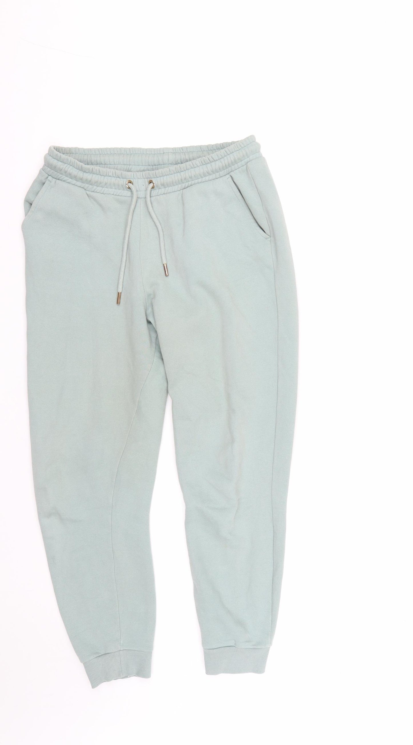 F&F Womens Green  Cotton Jogger Trousers Size 8 L24 in Regular Drawstring