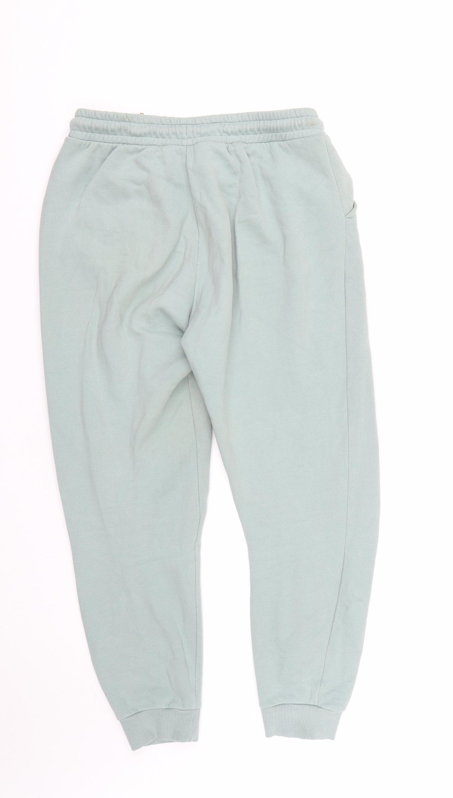 F&F Womens Green  Cotton Jogger Trousers Size 8 L24 in Regular Drawstring