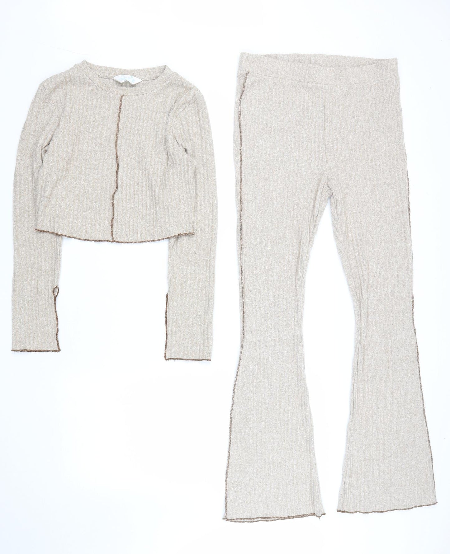 Primark Womens Brown  Polyester Trousers Outfit/Set Size S L29 in