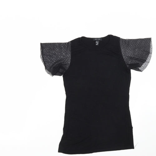 New Look Womens Black  Viscose Basic Blouse Size 8 Roll Neck