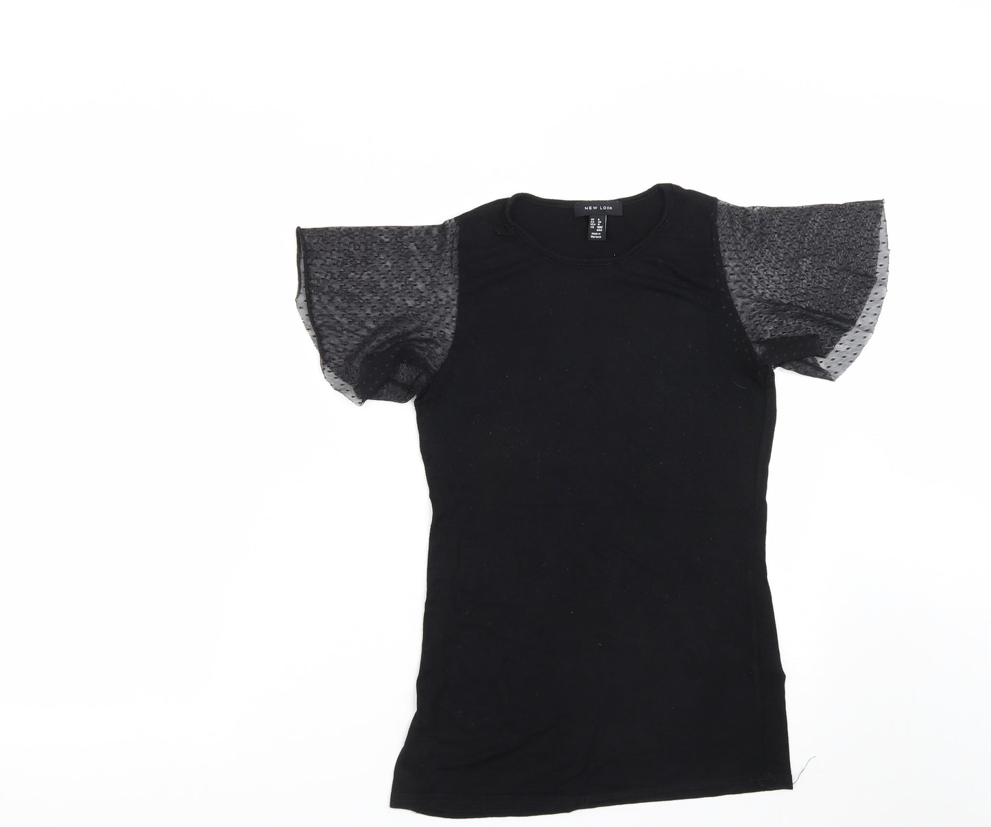 New Look Womens Black  Viscose Basic Blouse Size 8 Roll Neck