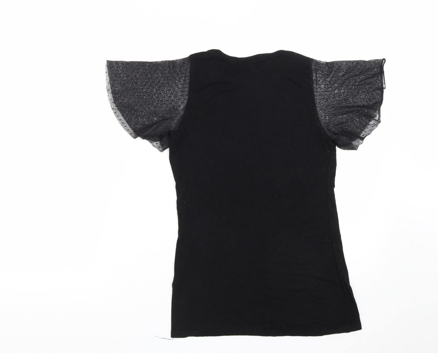 New Look Womens Black  Viscose Basic Blouse Size 8 Roll Neck