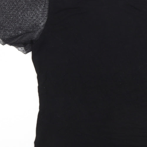 New Look Womens Black  Viscose Basic Blouse Size 8 Roll Neck