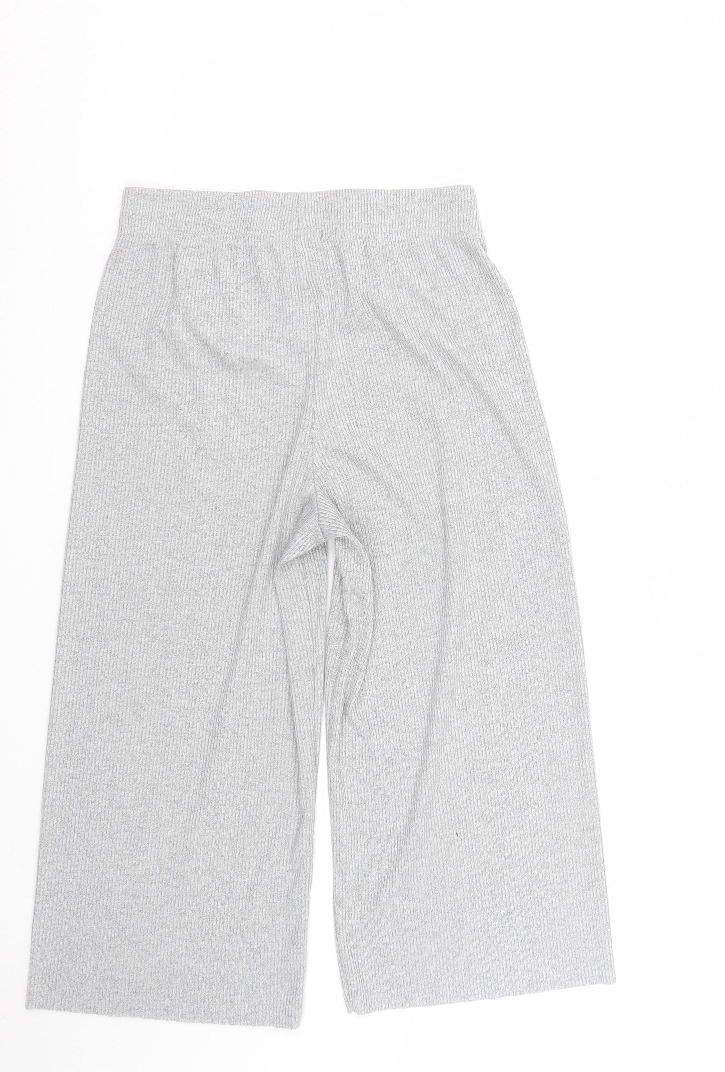Primark Womens Grey  Polyester Cropped Trousers Size S L22 in Regular Drawstring - Size 10-12