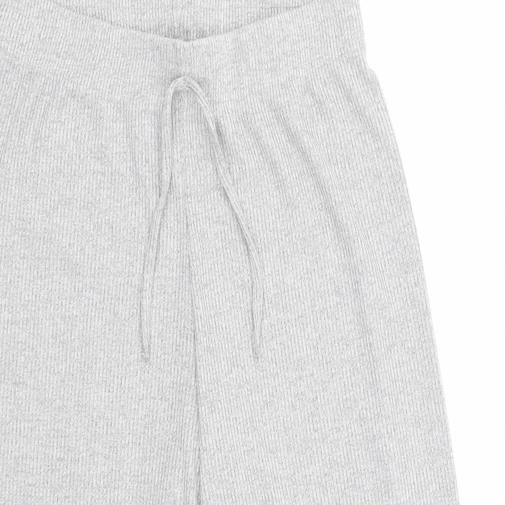 Primark Womens Grey  Polyester Cropped Trousers Size S L22 in Regular Drawstring - Size 10-12