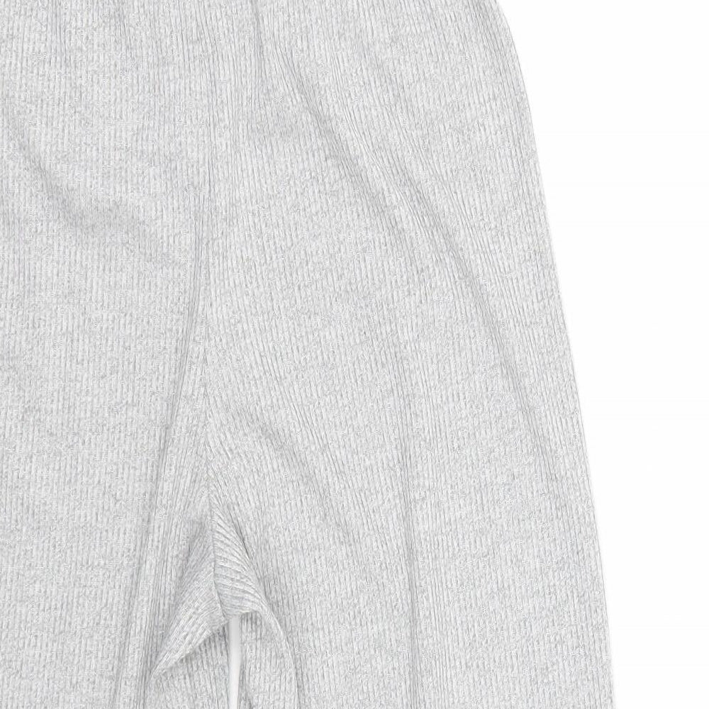 Primark Womens Grey  Polyester Cropped Trousers Size S L22 in Regular Drawstring - Size 10-12