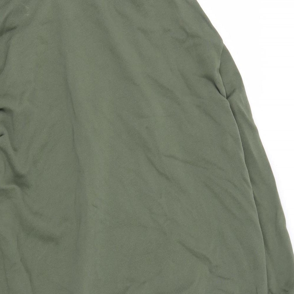 Made in Italy Womens Green  Cotton Pullover Hoodie Size L  Zip