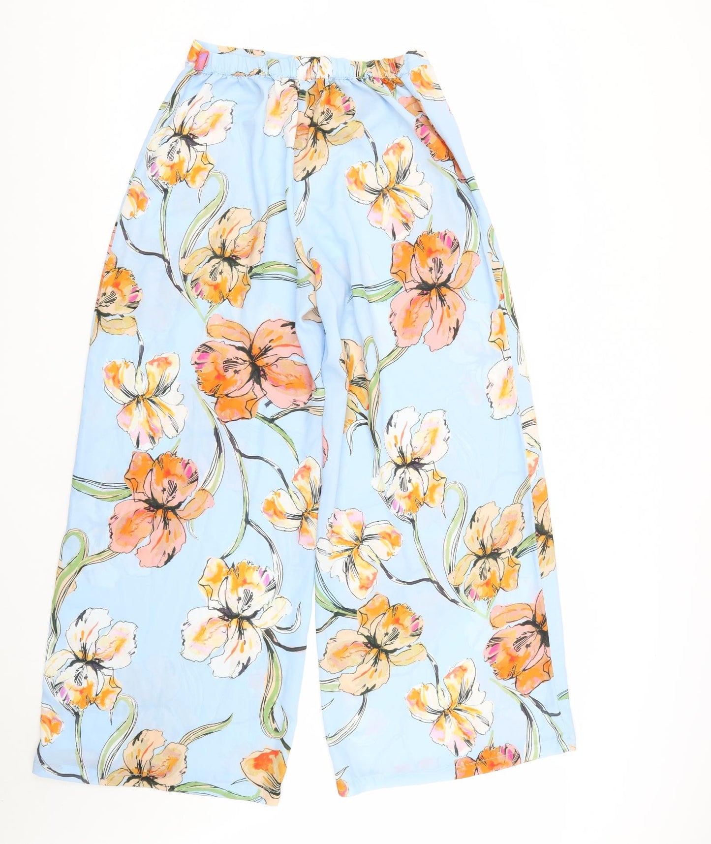 Boux Avenue Womens Blue Floral Polyester Trousers  Size 10 L29 in Regular