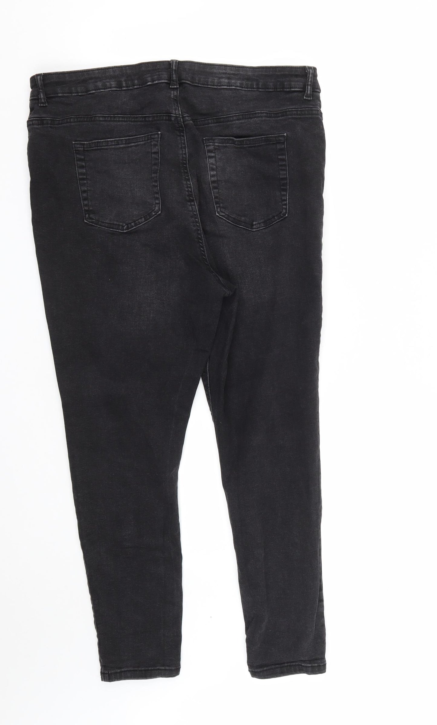 Denim & Co. Womens Black  Cotton Straight Jeans Size 20 L27 in Regular Zip