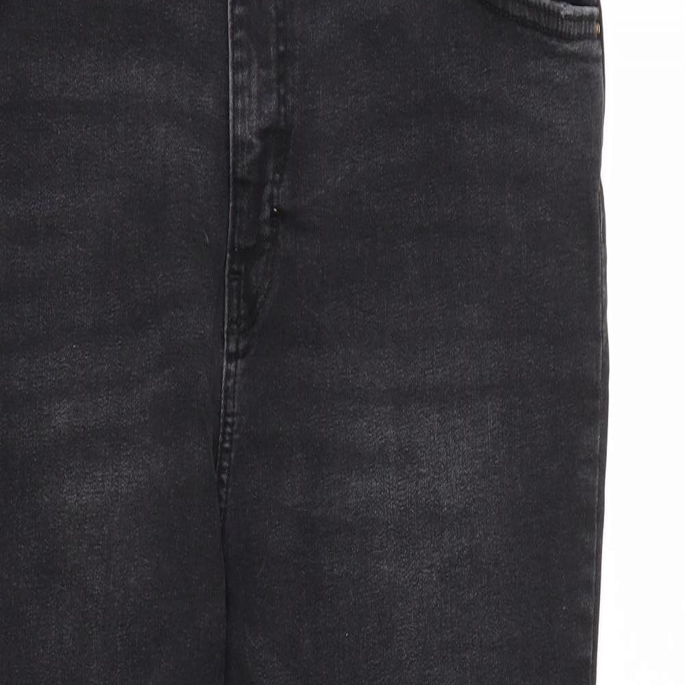 Denim & Co. Womens Black  Cotton Straight Jeans Size 20 L27 in Regular Zip