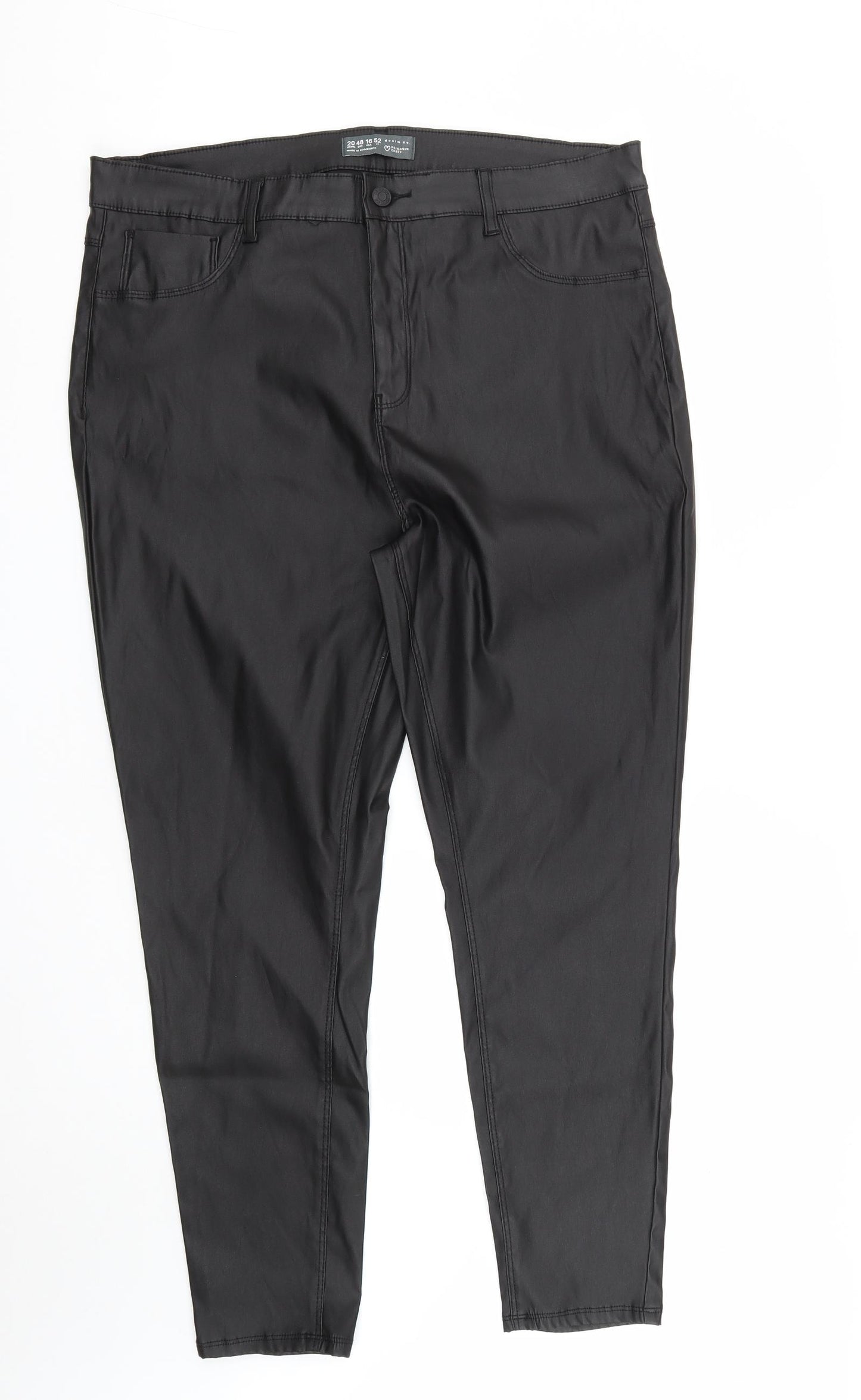 Denim & Co. Womens Black  Polyester Straight Jeans Size 20 L29 in Regular Zip