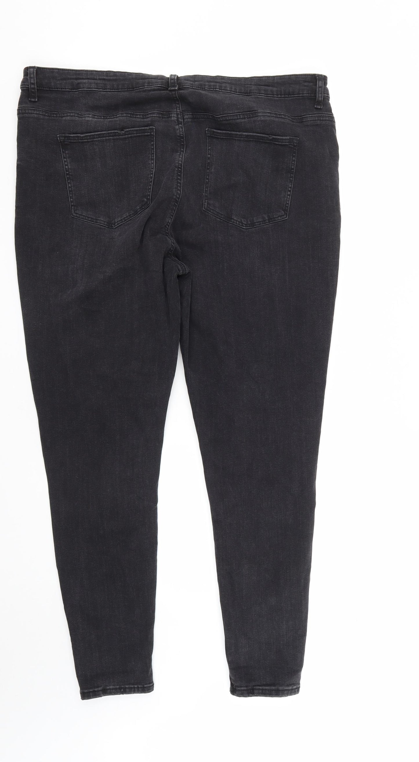 Denim & Co. Womens Black  Cotton Straight Jeans Size 20 L27 in Regular Zip
