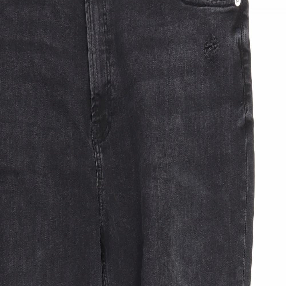 Denim & Co. Womens Black  Cotton Straight Jeans Size 20 L27 in Regular Zip
