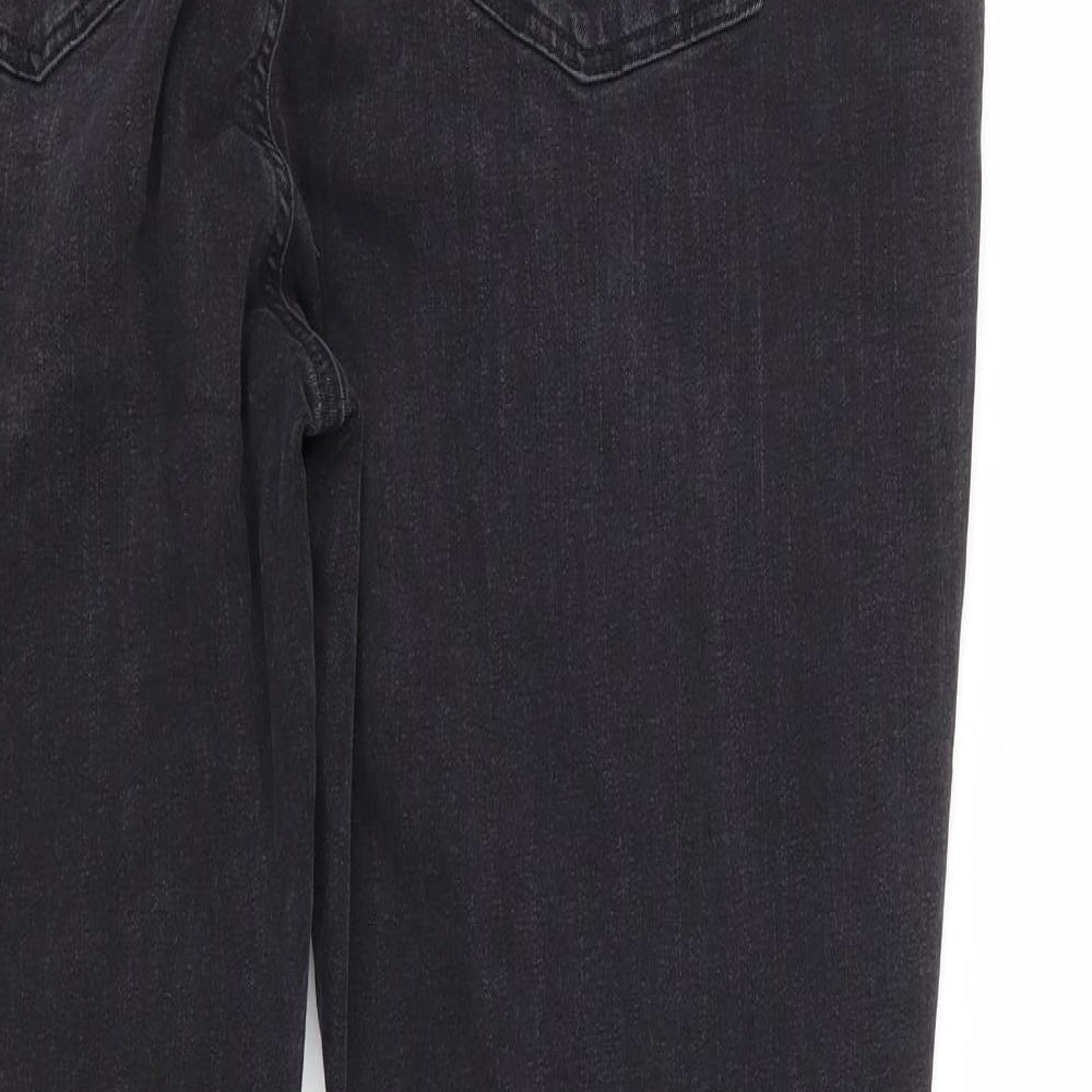 Denim & Co. Womens Black  Cotton Straight Jeans Size 20 L27 in Regular Zip