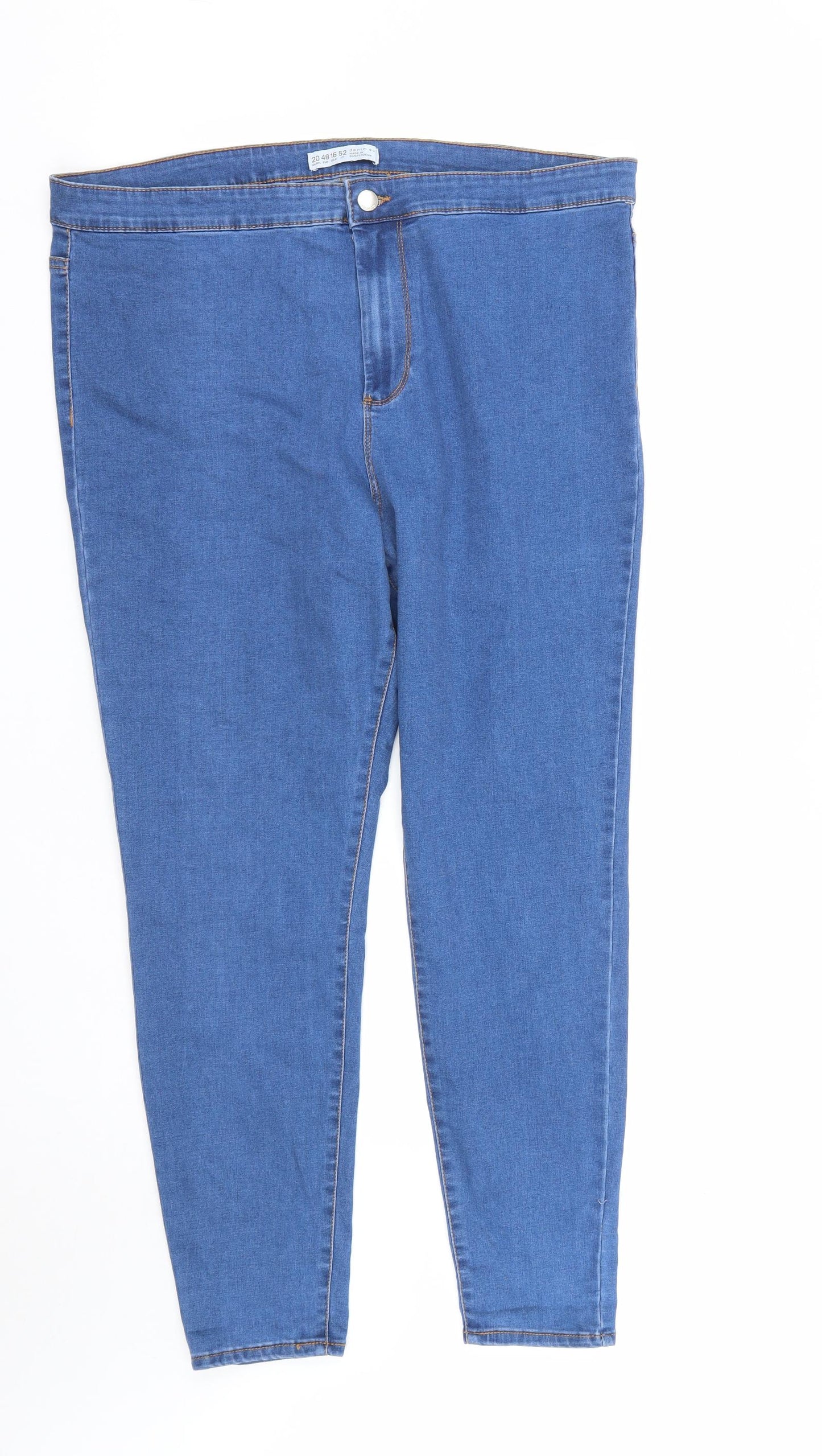 Denim & Co. Womens Blue  Cotton Straight Jeans Size 20 L27 in Regular Zip