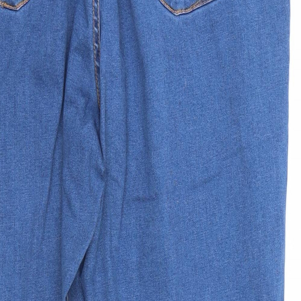 Denim & Co. Womens Blue  Cotton Straight Jeans Size 20 L27 in Regular Zip