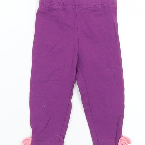akr kids Girls Purple  Cotton Capri Leggings Size 6-9 Months   - 6 months