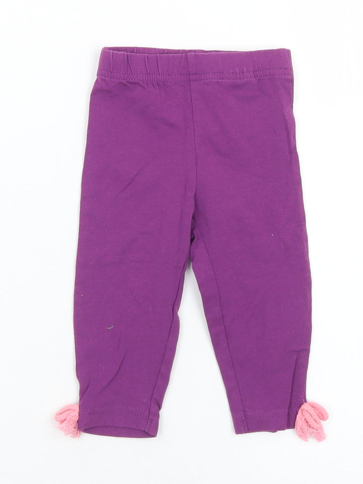 akr kids Girls Purple  Cotton Capri Leggings Size 6-9 Months   - 6 months