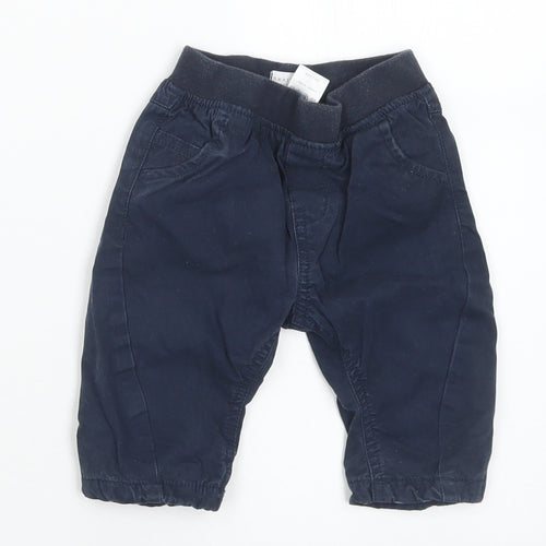NEXT Boys Blue  Cotton Cargo Trousers Size 3-6 Months