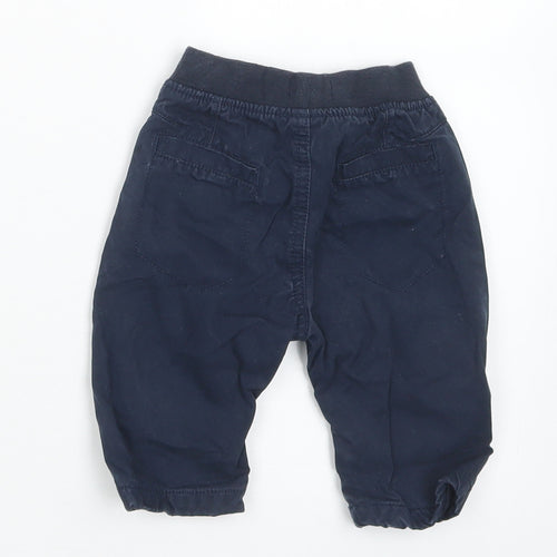 NEXT Boys Blue  Cotton Cargo Trousers Size 3-6 Months