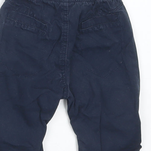 NEXT Boys Blue  Cotton Cargo Trousers Size 3-6 Months