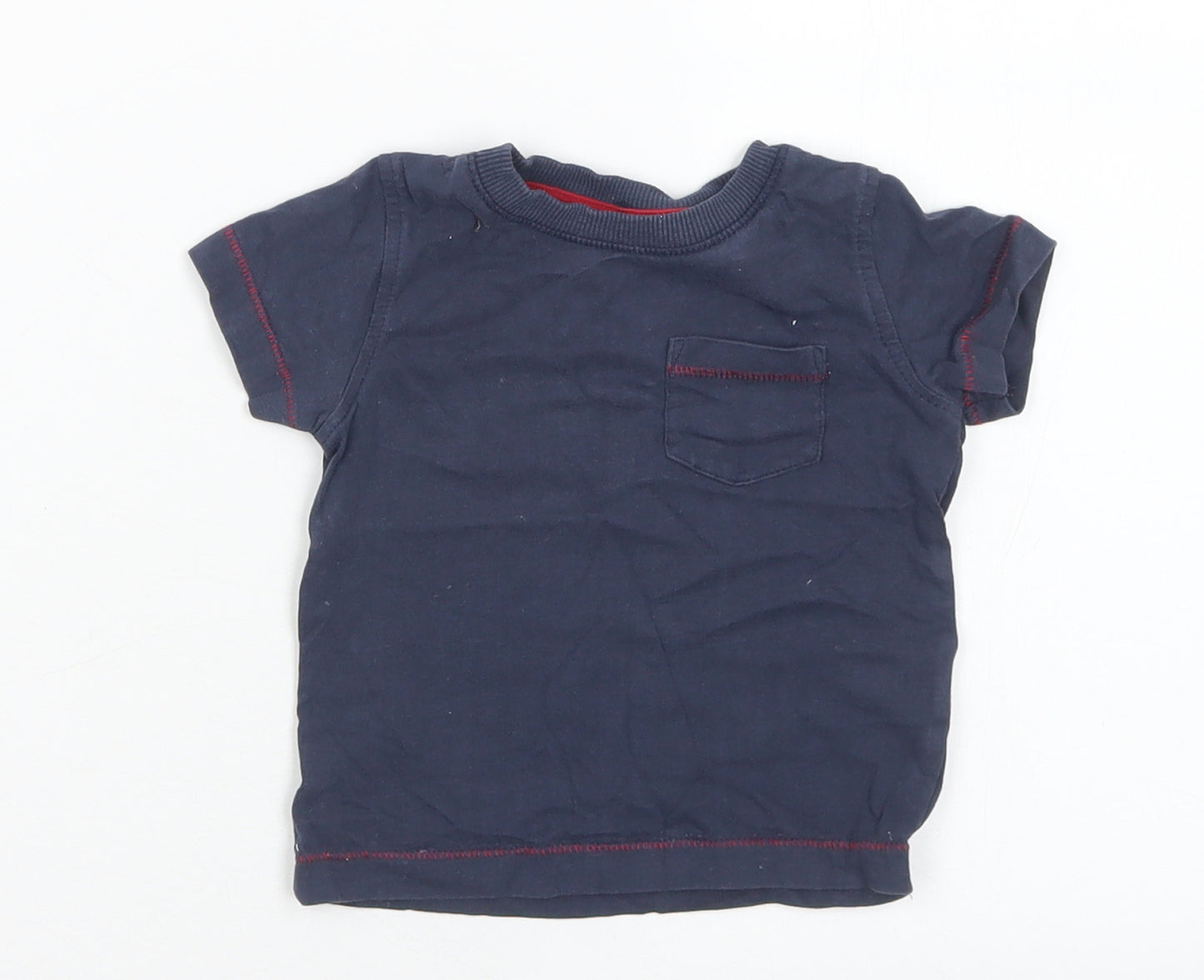 NEXT Boys Blue  Cotton Basic T-Shirt Size 3-6 Months Crew Neck