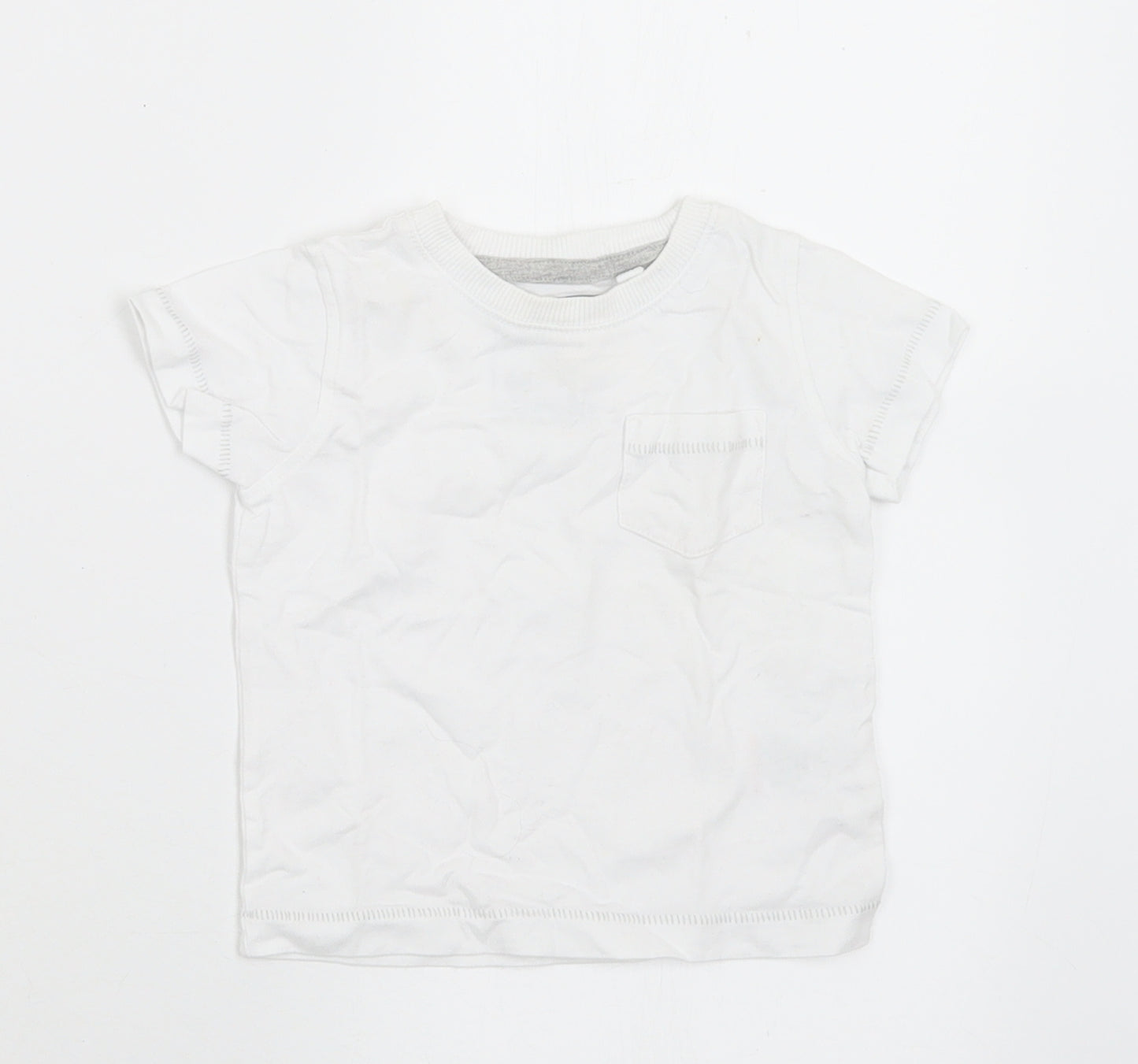 NEXT Baby White  Cotton Basic T-Shirt Size 3-6 Months Crew Neck