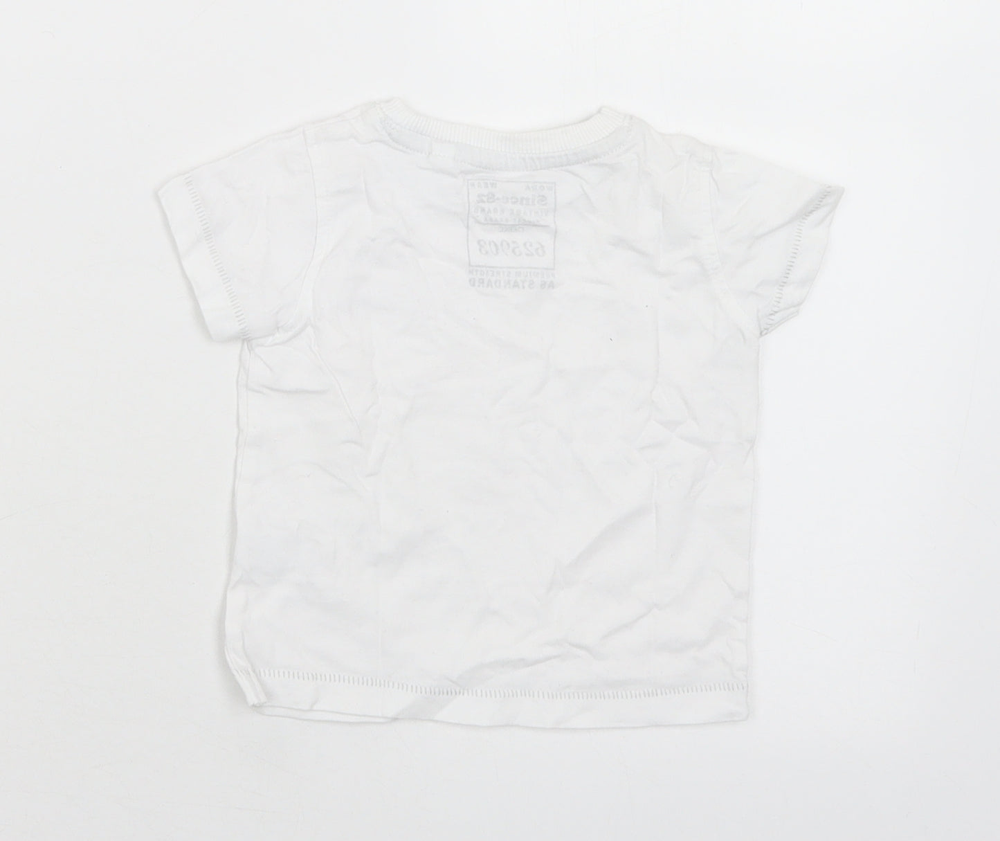 NEXT Baby White  Cotton Basic T-Shirt Size 3-6 Months Crew Neck