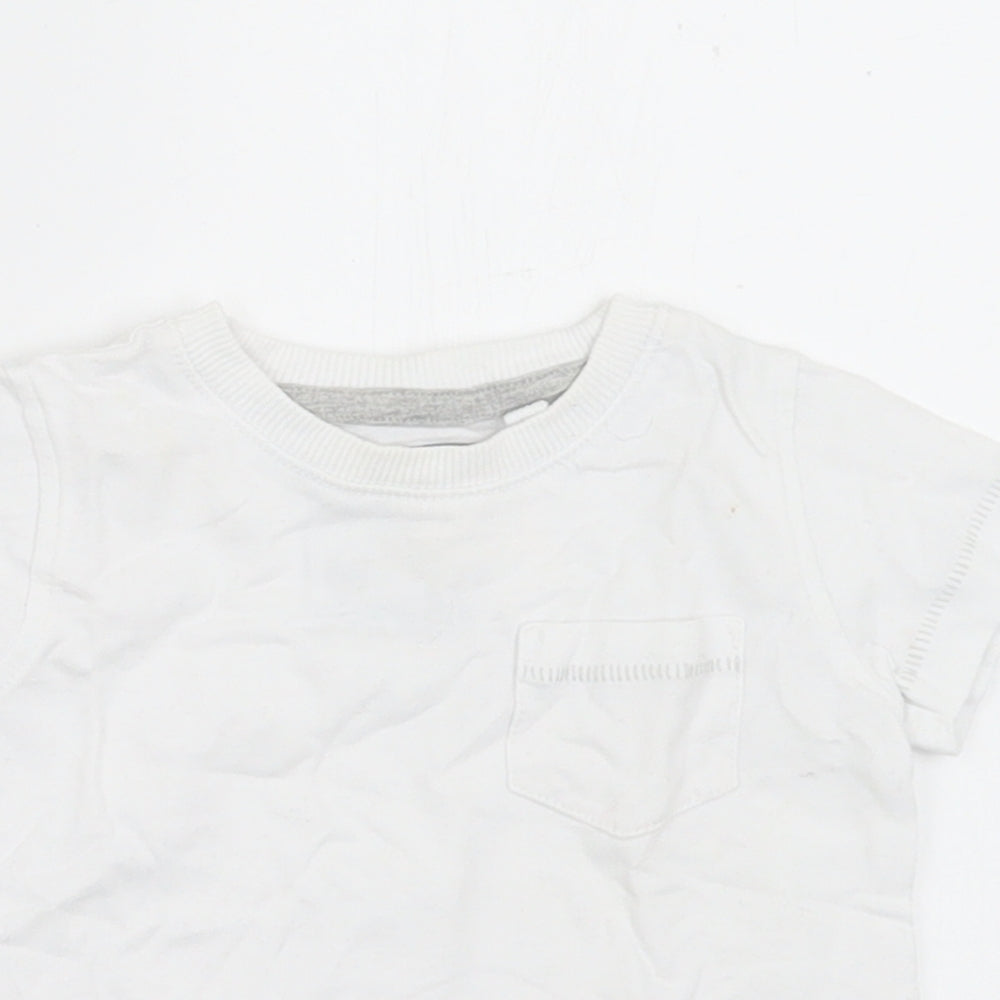 NEXT Baby White  Cotton Basic T-Shirt Size 3-6 Months Crew Neck