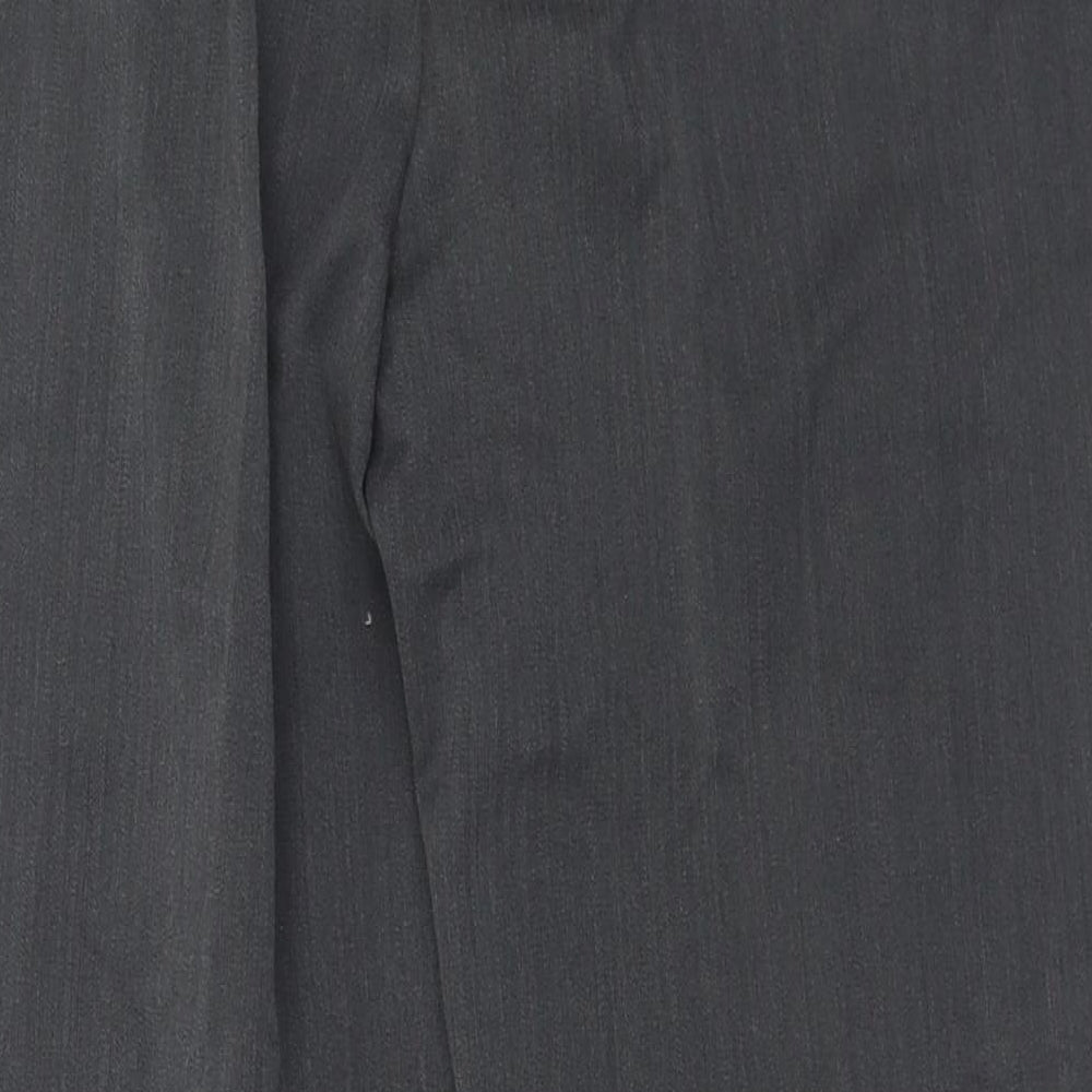 DGs Mens Grey  Polyester Trousers  Size 40 in L29 in Regular Button