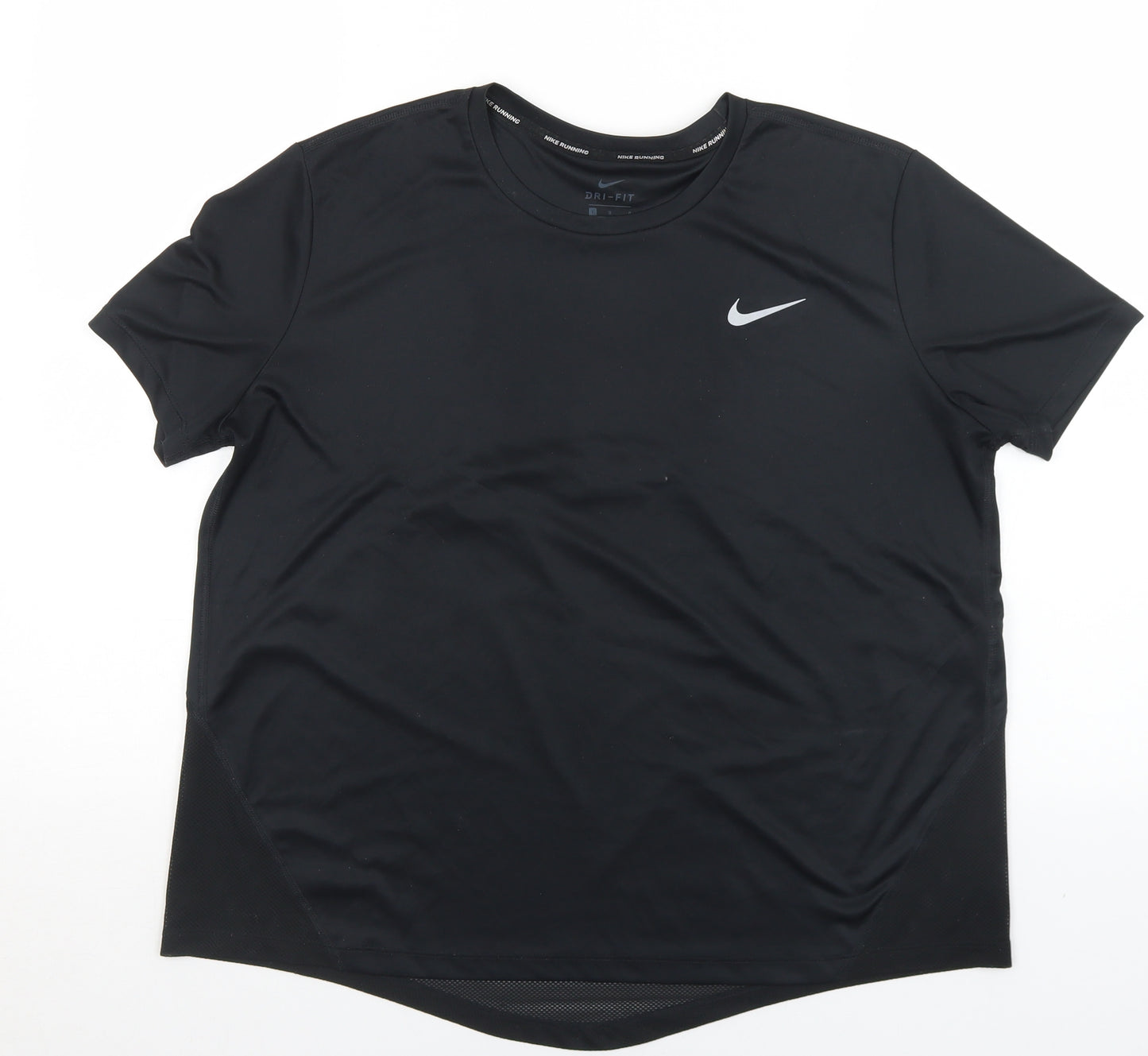Nike Womens Black  Polyester Basic T-Shirt Size L Crew Neck  - Nike