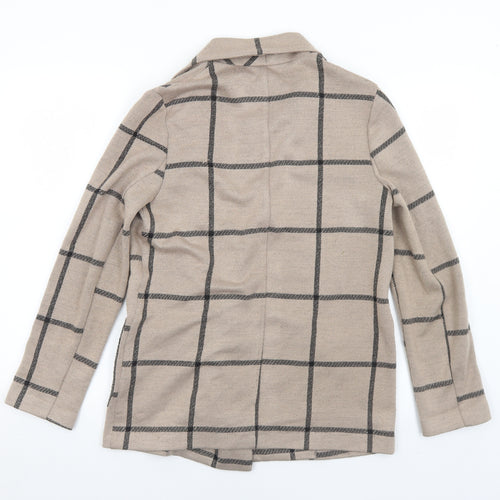 ASOS Womens Beige Plaid  Jacket  Size 8  Snap