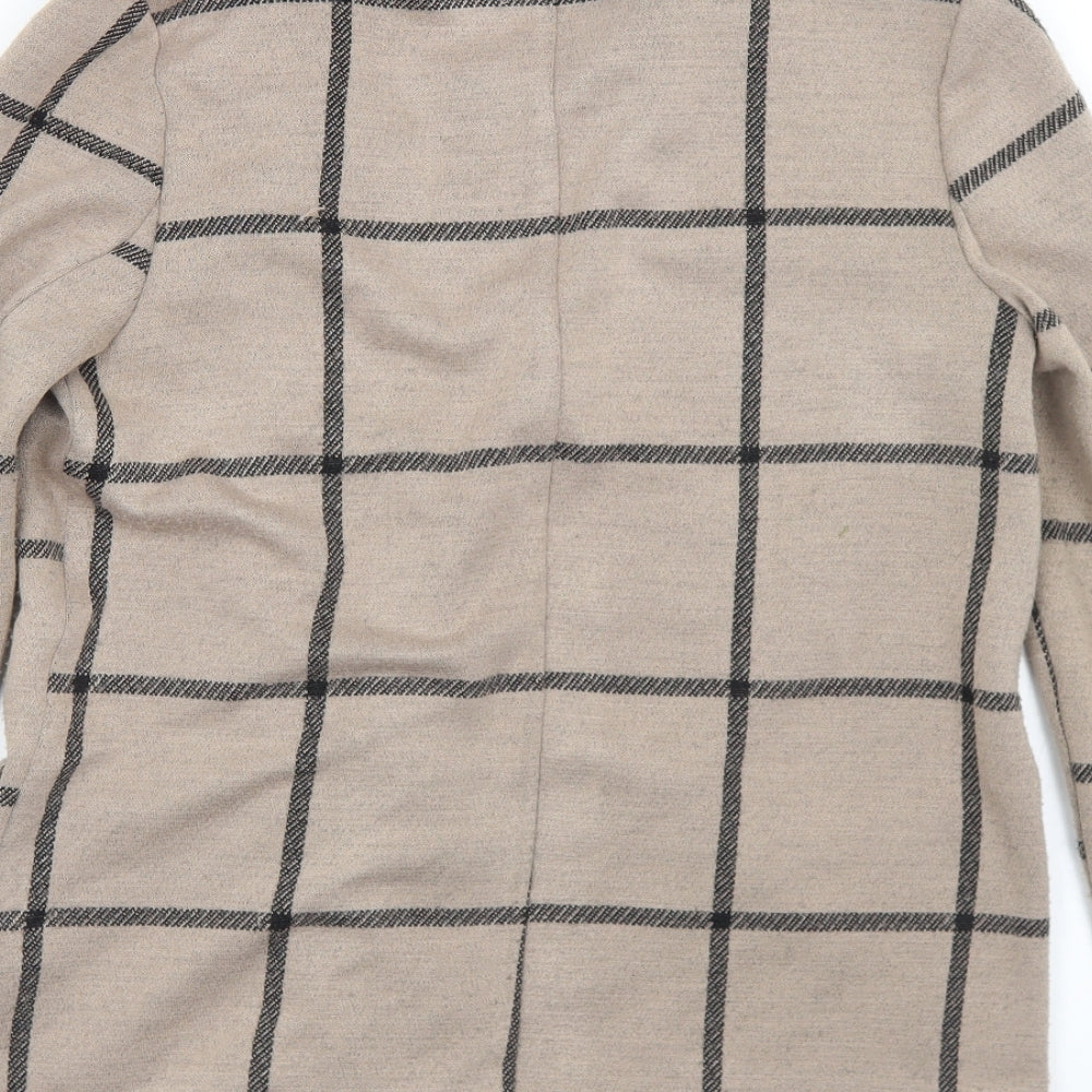 ASOS Womens Beige Plaid  Jacket  Size 8  Snap