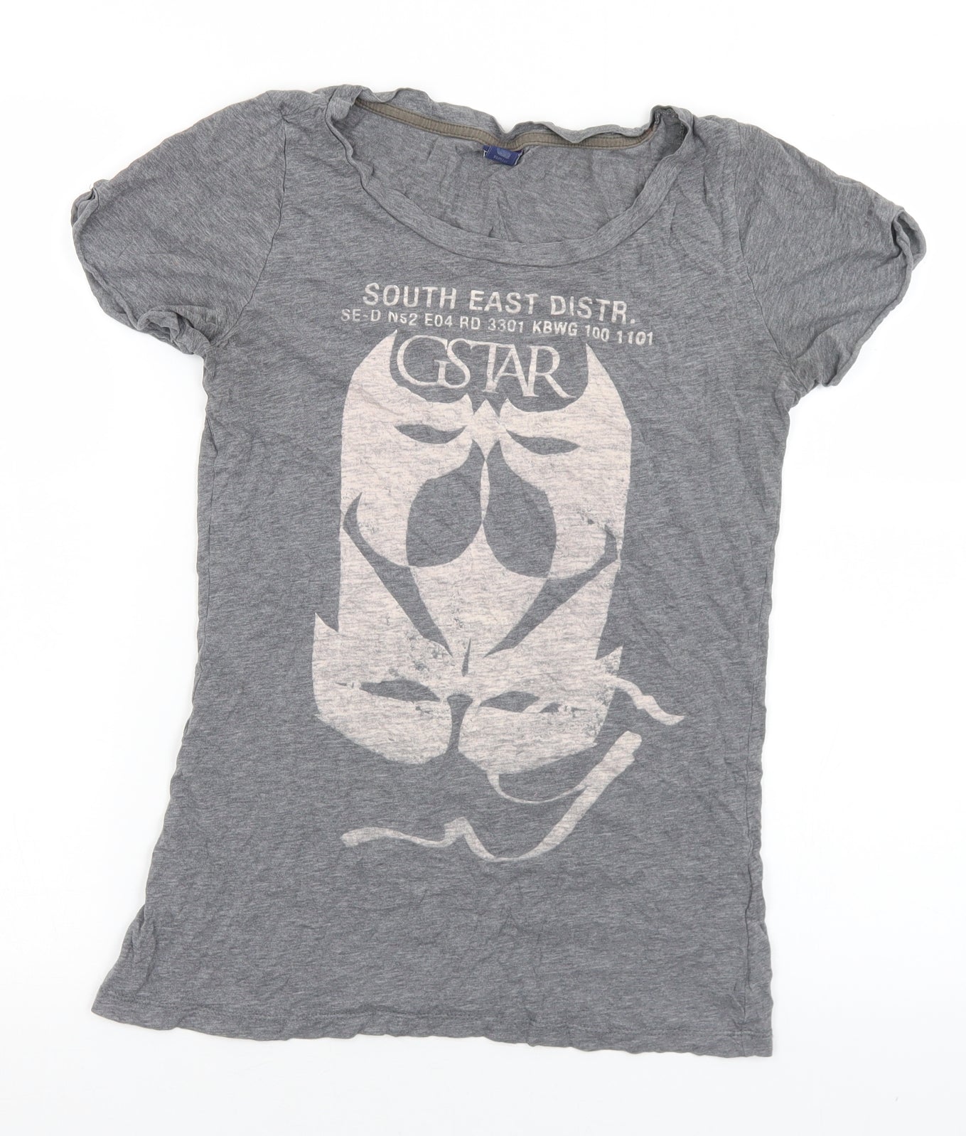G-Star Womens Grey  Cotton Basic T-Shirt Size M Round Neck