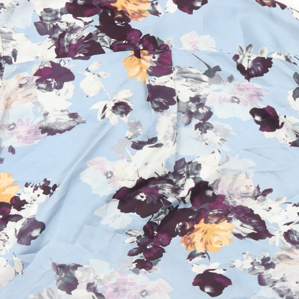 Marks and Spencer Womens Multicoloured Floral Polyester Basic Blouse Size 14 Collared