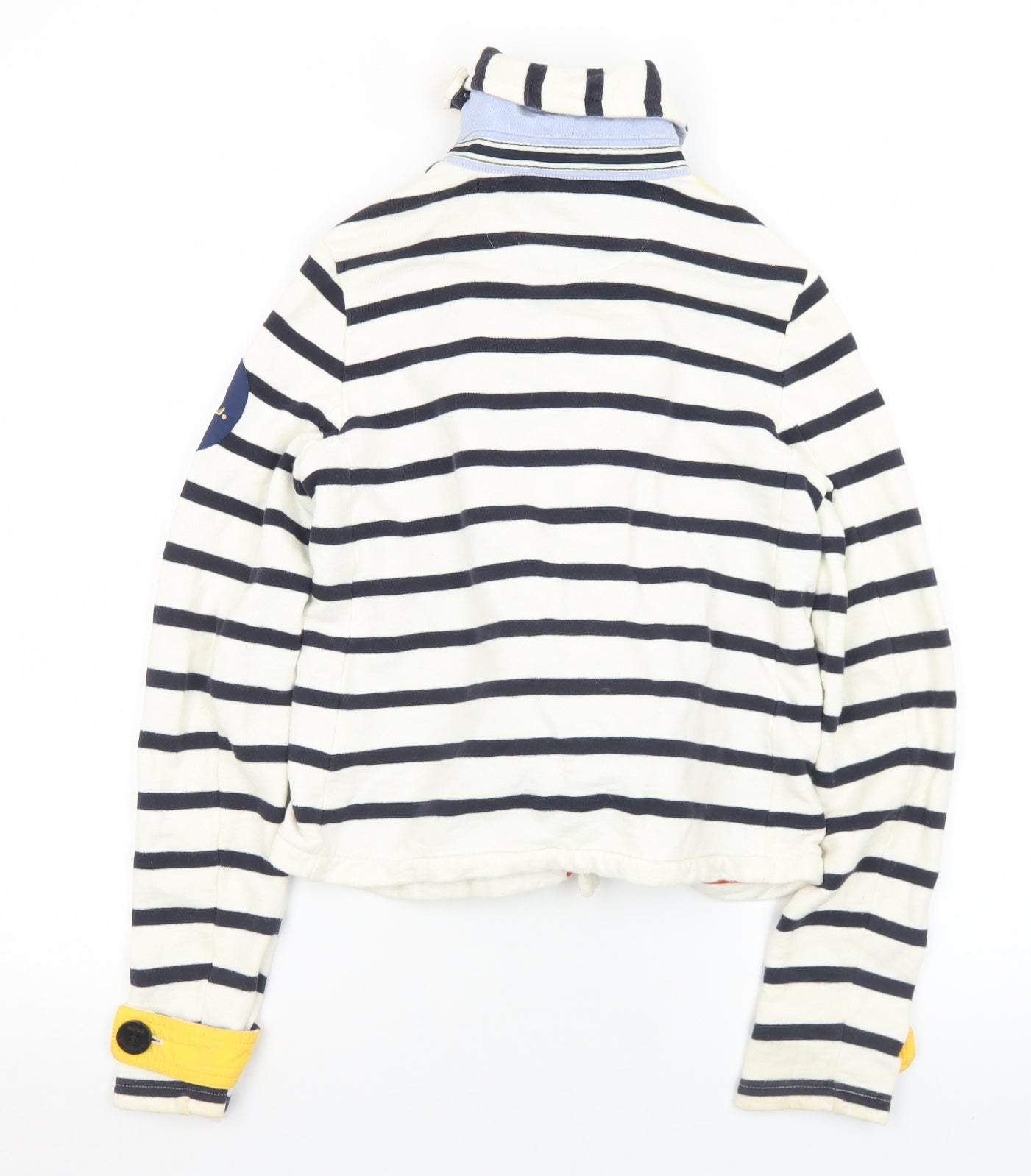 POLO Jeans company Womens White Striped  Jacket  Size S  Button