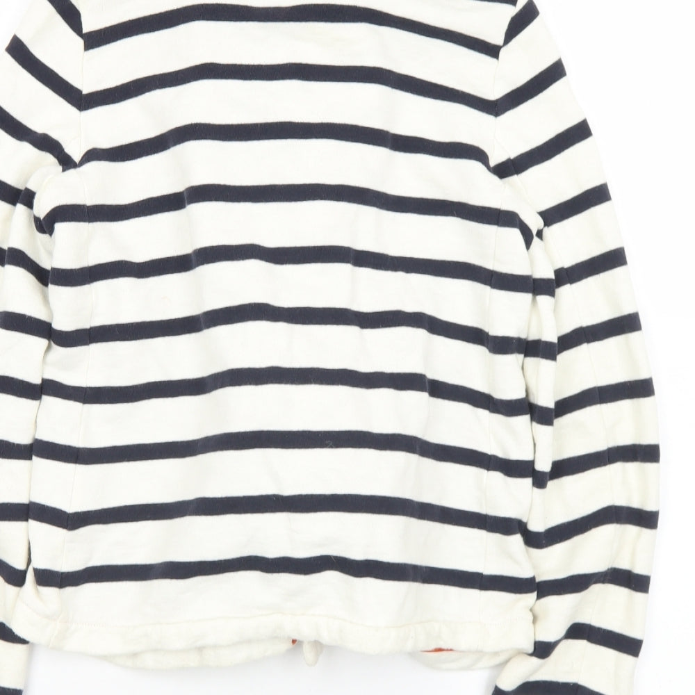 POLO Jeans company Womens White Striped  Jacket  Size S  Button